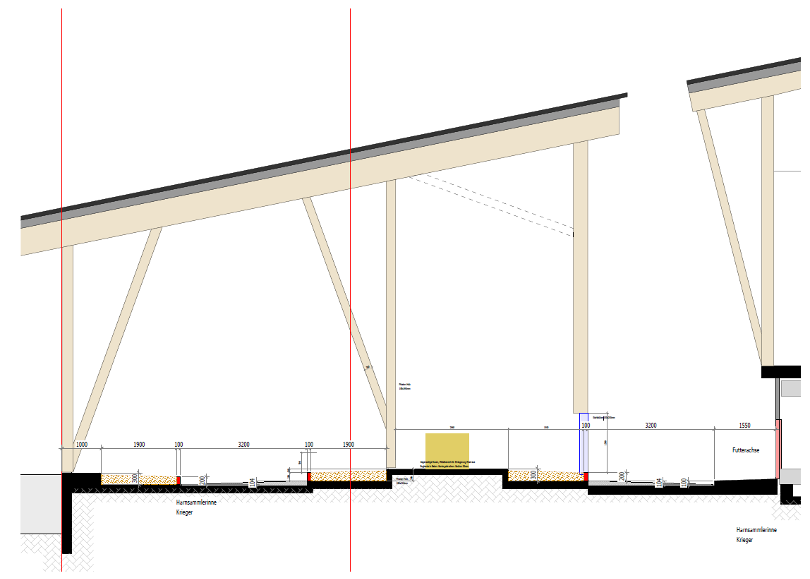 Bauplan des Stalls
