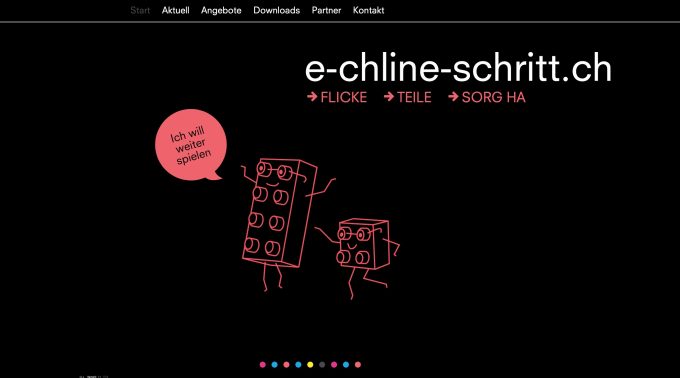 Bildschirmfoto der Kampagnenwebseite «e chline Schritt» für nachhaltigen Konsum
